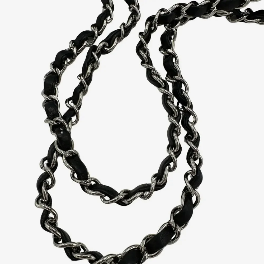 AUTHENTIC Chanel Medium Double Flap Black Lambskin w Silver Hardware from 2012 - Picture 7 of 15